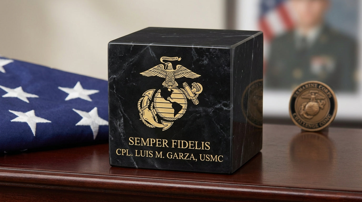 Marine Corps Marble Urn