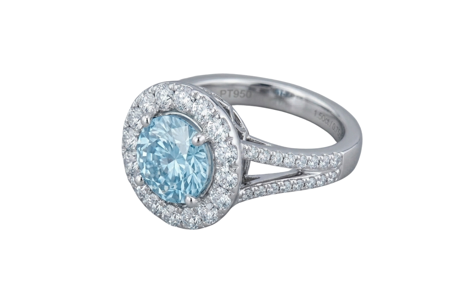 Diamonds Keepsake Ring - 18K White Gold - Aquamarine