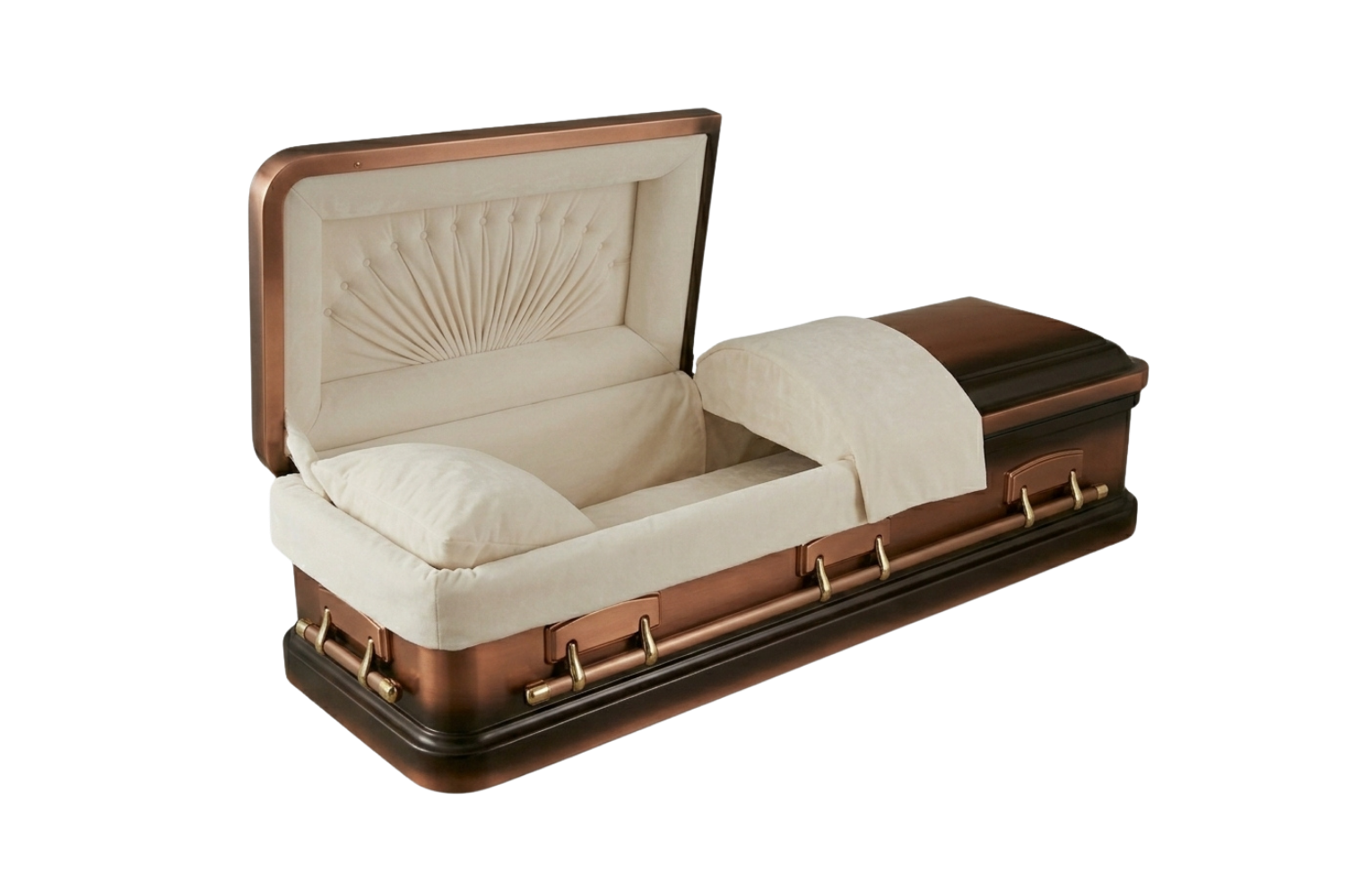 Two-Toned Copper Metal Casket