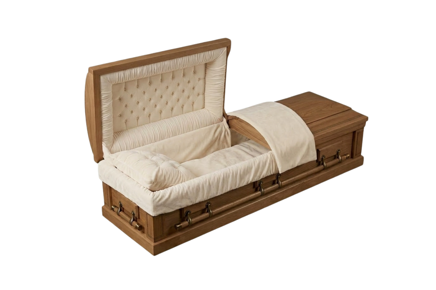 Highlight Cream Wood Casket
