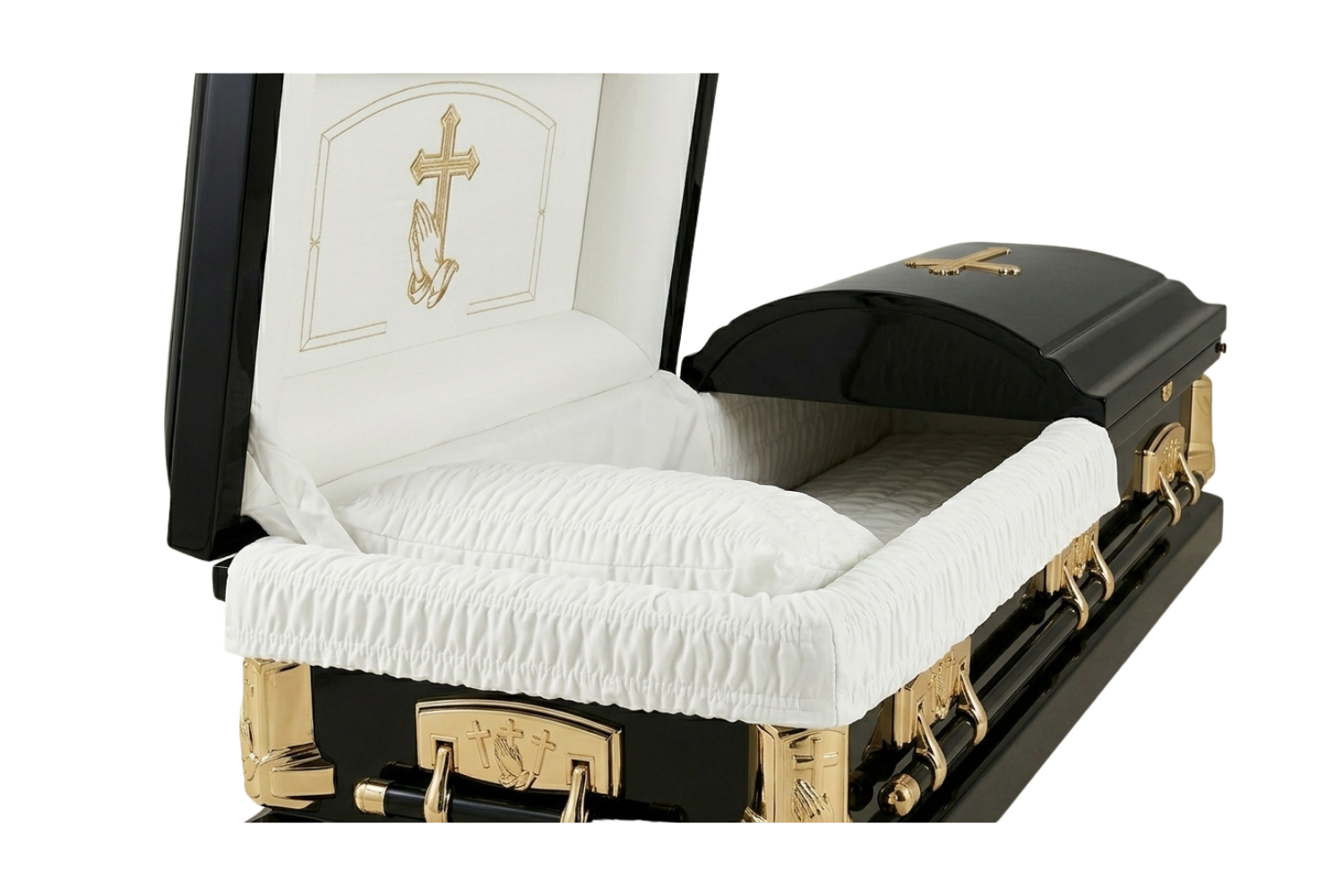 Gold & Black Cross Casket