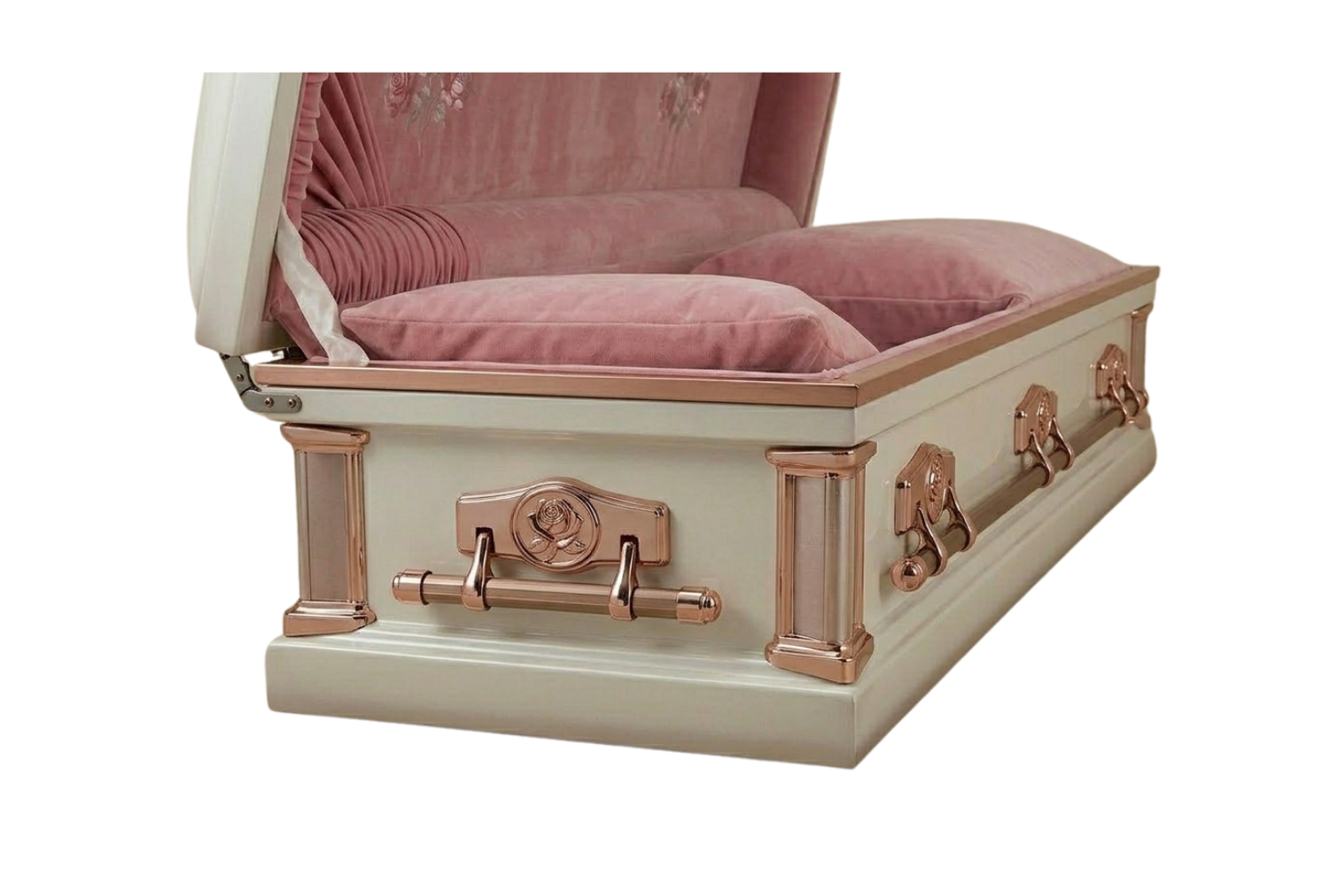 Pink Rose Full Couch Casket