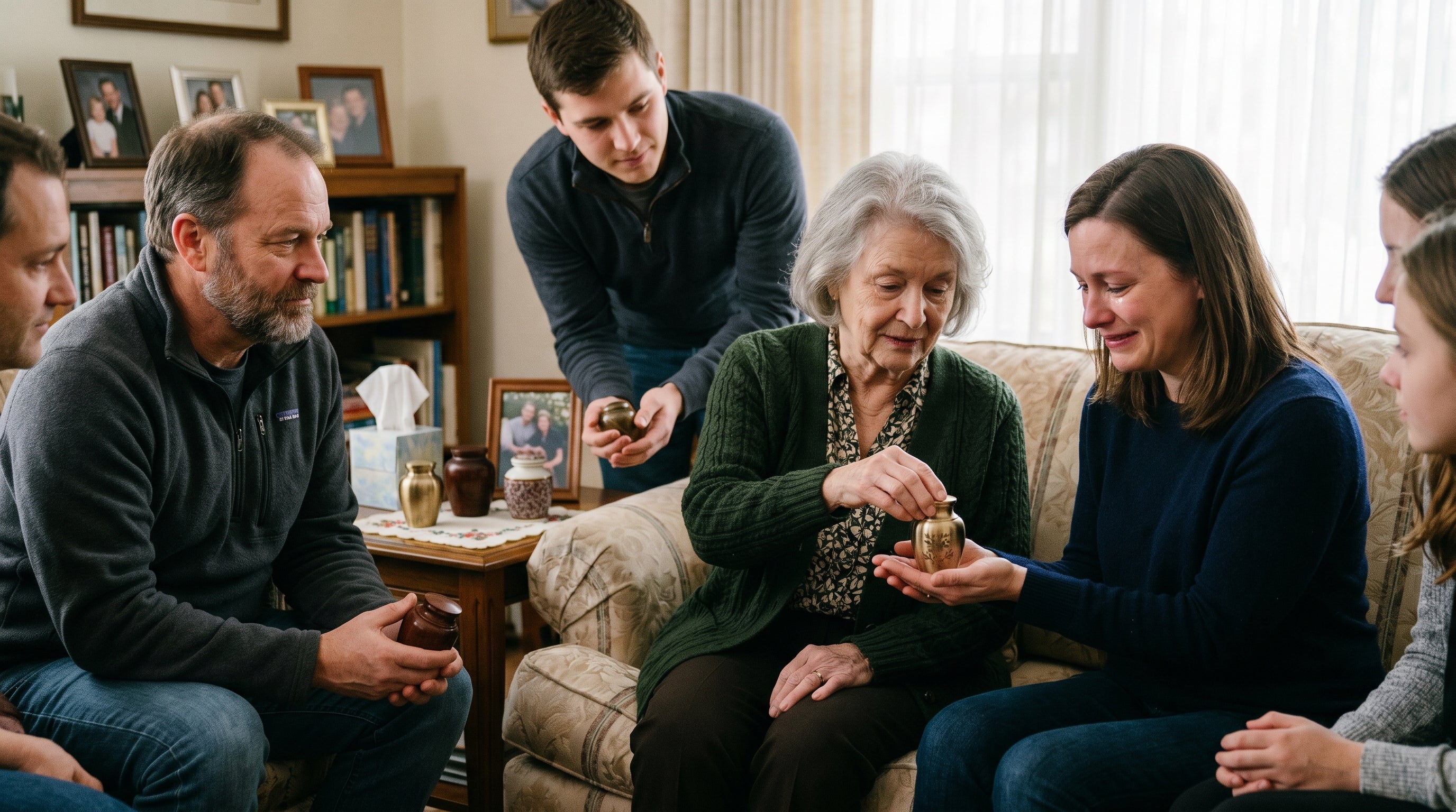Mini keepsake urns for sharing ashes with family