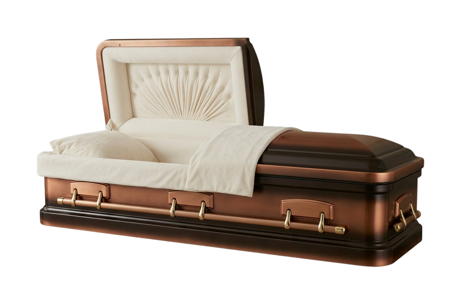 Two-Toned Copper Metal Casket