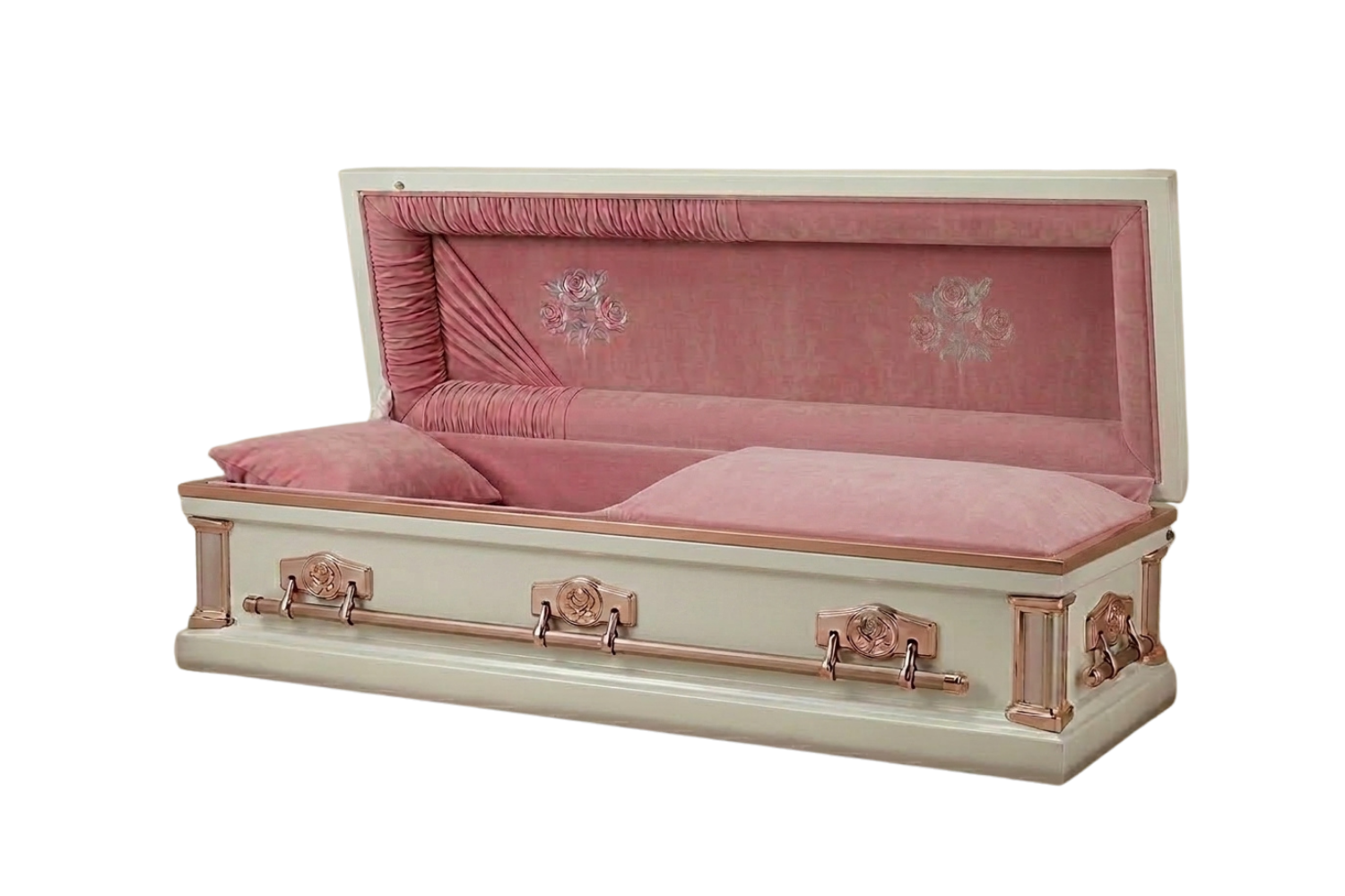 Pink Rose Full Couch Casket
