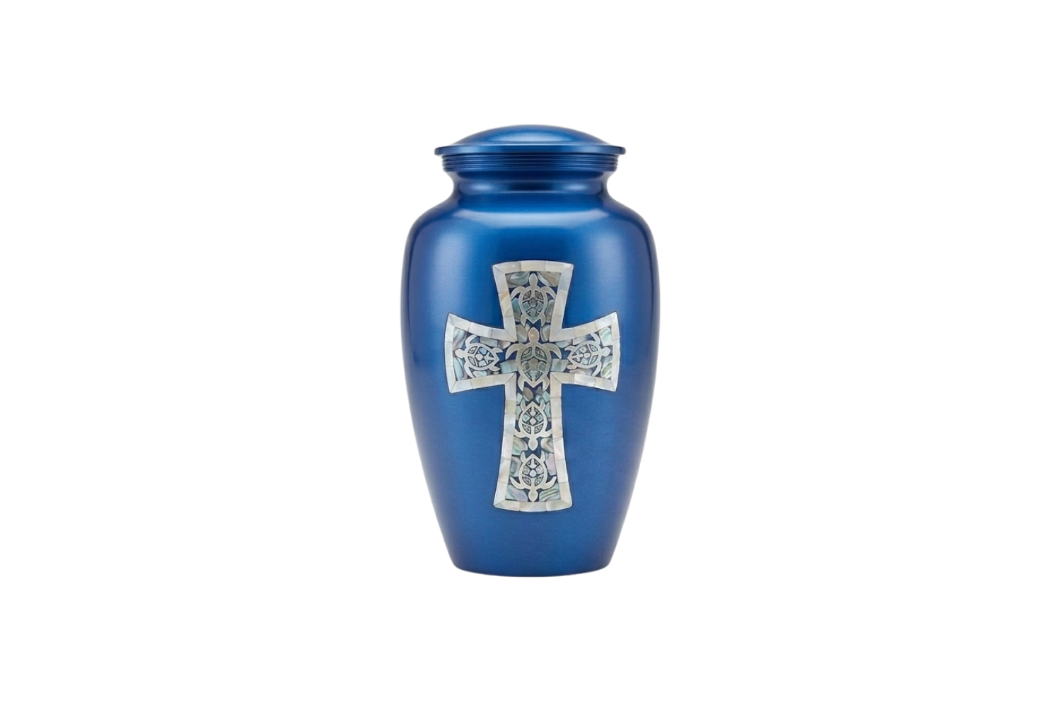 Blue Pearl Cross Urn
